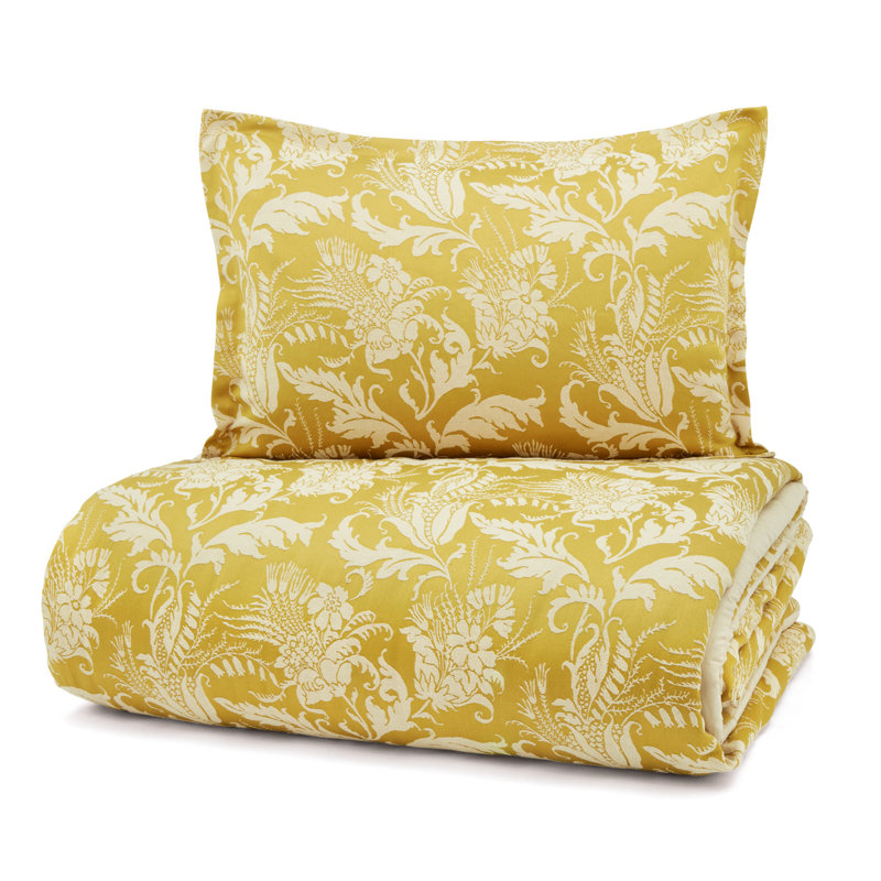 Cotton Blend Sateen Floral Comforter, King Comforter + 2 King Pillows