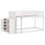 Lit superposé simple au-dessus de simple avec tiroirs et tablettes-107224396