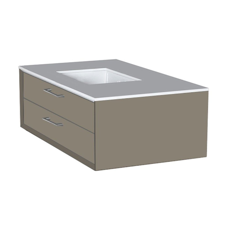 Gemelli 36'' W Vanity Top, Polished White