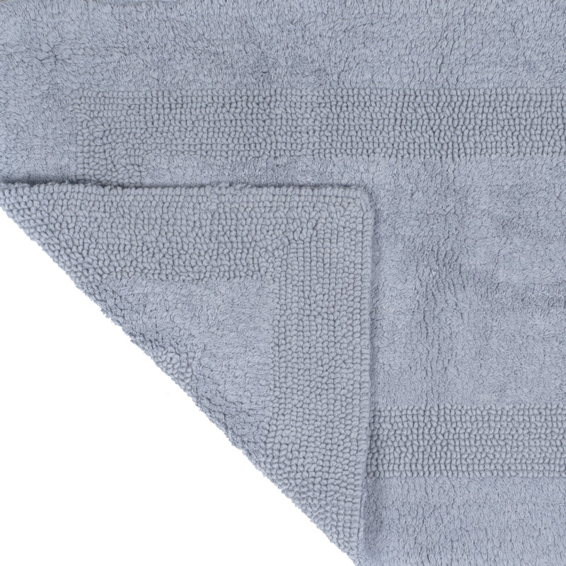 Ragini 60x24-Inch Cotton Bath Mat-Machine Washable Bath Mats for Bathroom, Kitchen, or Laundry Room, Silver