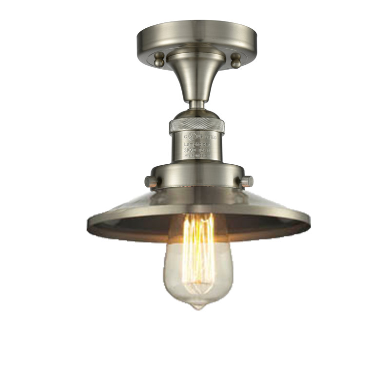 Plafonnier semi-encastré 1 lumière 7 po Clintonpark, Nickel satiné brossé