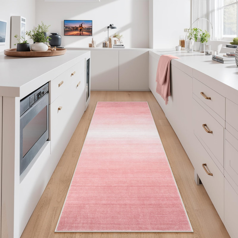  Tapis Rainbow Ombre Plush - Accent aquarelle vibrant avec base antidérapante, Tapis de couloir 2 pi x 6 pi