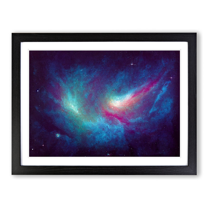 Futuristic Galaxy Vol.2 - Single Picture Frame Print, 46cm H x 64cm W x 2cm D, Black Framed