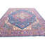 Tapis bleu marine et mauve de haute qualité noué à la main