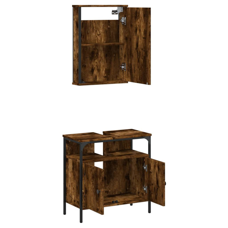 Abheer Bathroom Furniture Suite, Smoked Oak