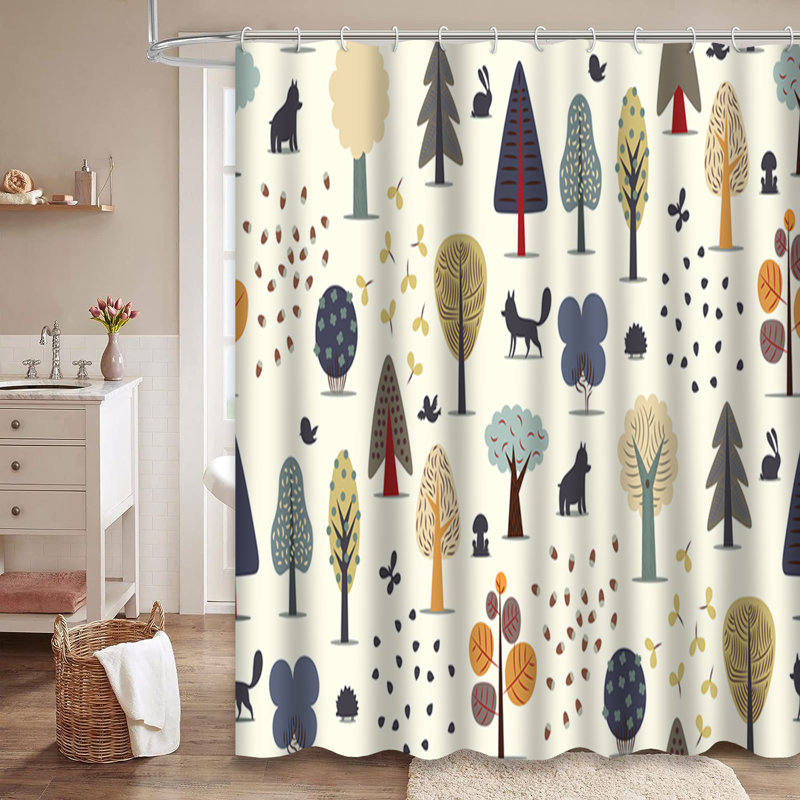 Rideau de douche sans couture avec 12 crochets, L 72 po x l 84 po