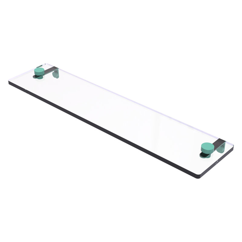 Tablette de meuble-lavabo en verre avec bords biseautés NS, H 2 po x l 22 po x P 5 po, Vert écume de mer