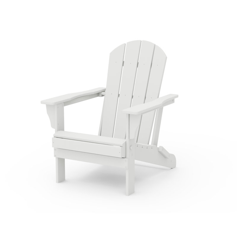 Folding Adirondack Chair in White, White