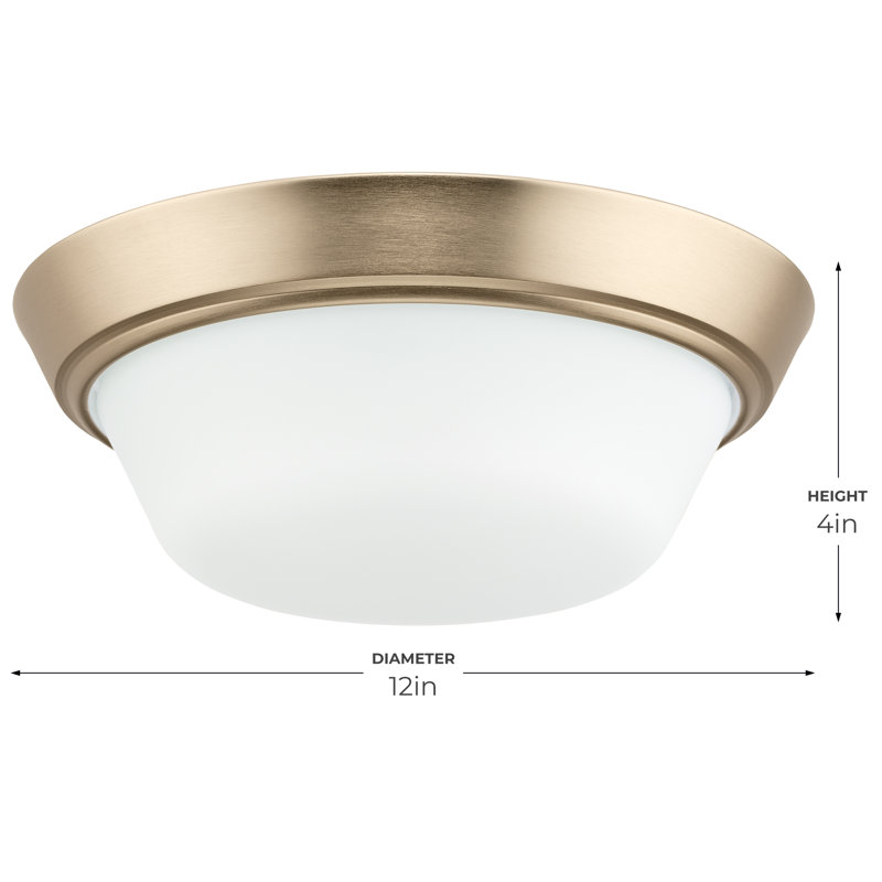 Edessa Flush Mount with Satin Etched Glass, 2 Lights, 4.25" H x 12" W x 12" D, Bronze