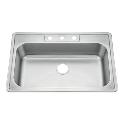 Dakota Traditional Standard Radius Top-mount 304 Stainless Steel Kitchen Sink.