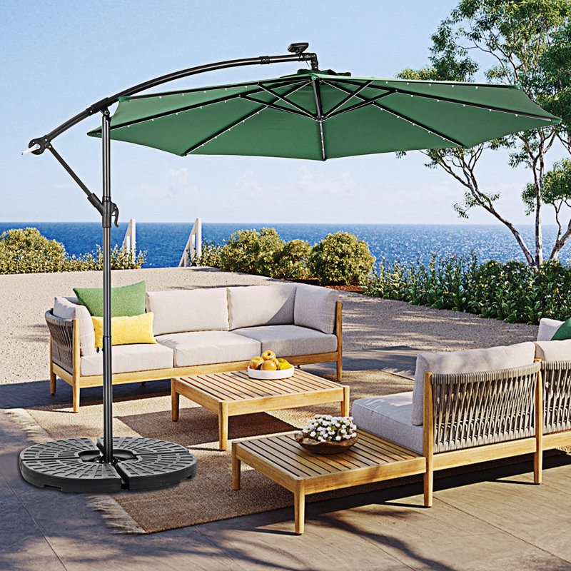 Parasol solaire solaire à DEL, Vert foncé