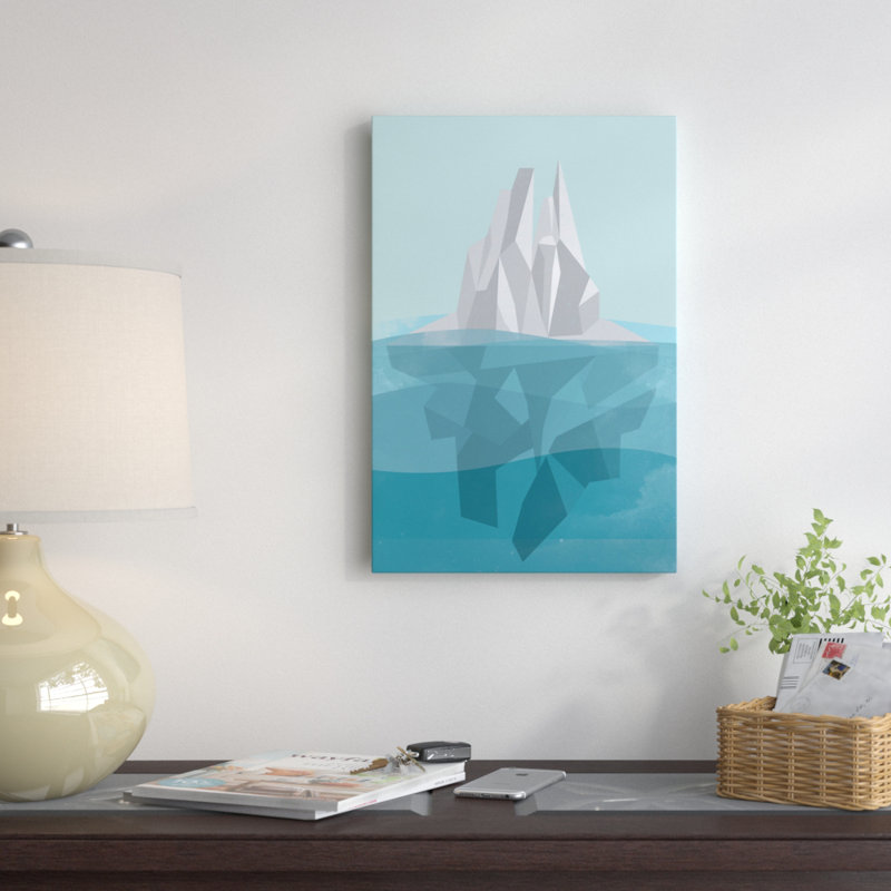 « iceberg », impression sur toile tendue, H 12 po x l 8 po x P 0,75 po, Pas de tapis, Toile tendue