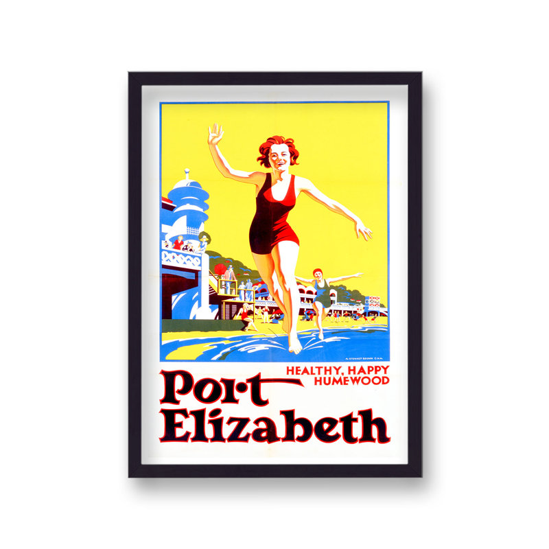 South Africa Port Elizabeth Vintage Travel Print - Single Picture Frame Print