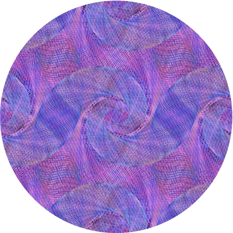 Chenille Abstract Indoor Rug, Round 6'
