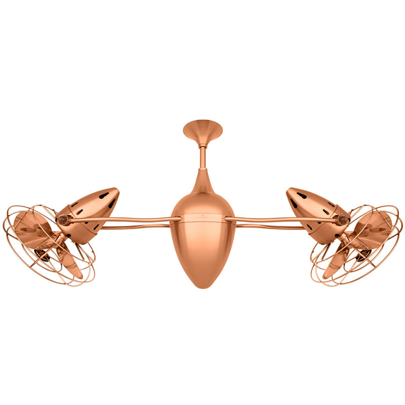 48" Ar Ruthiane 6 - Blade Caged Ceiling Fan with Wall Control, Brushed Copper