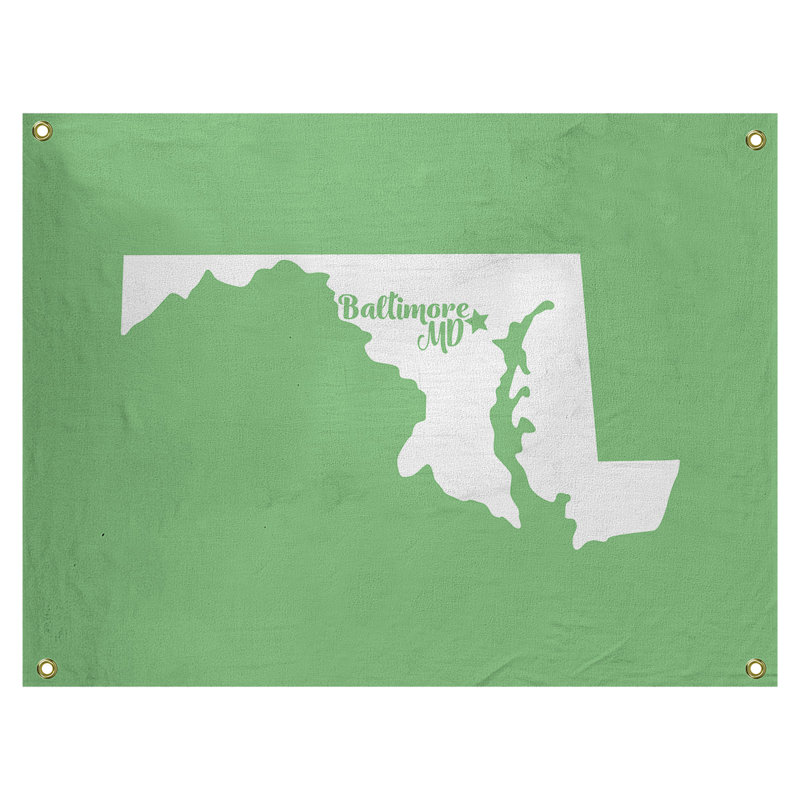 Tapisserie murale maryland baltimore, H 59 po x l 80 po, Vert
