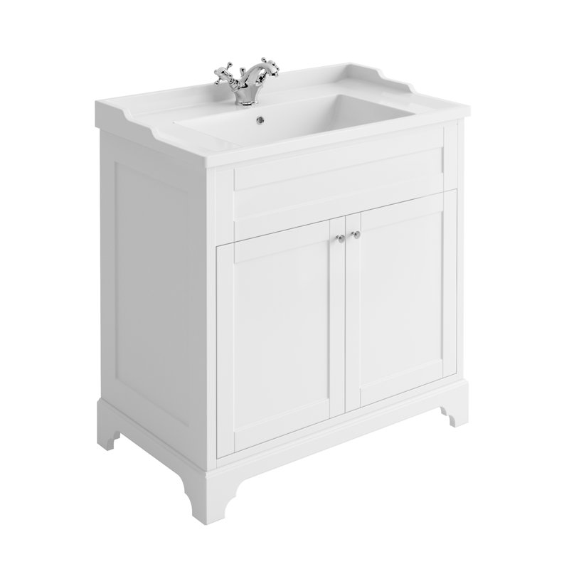 Croft 810mm Single Bathroom Vanity with Integrated Ceramic Basin, White