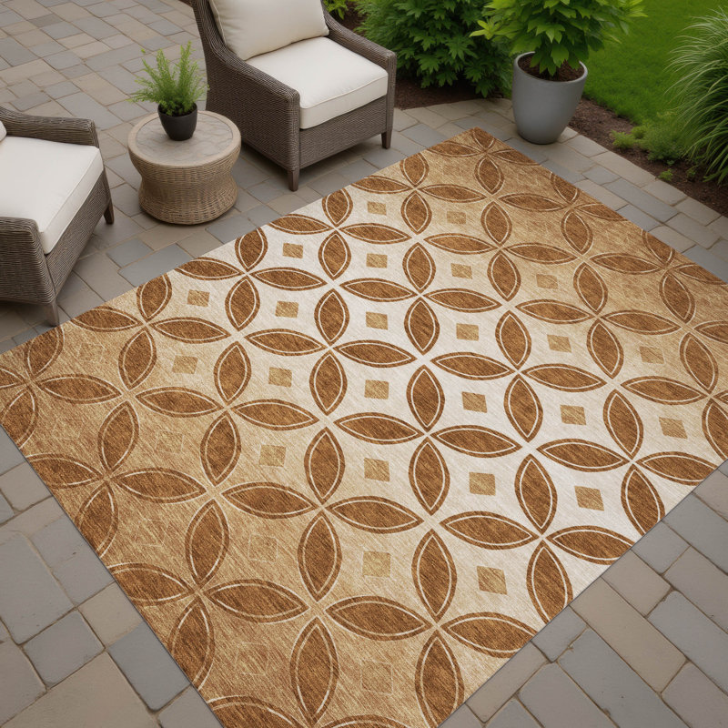 Machine Washable Indoor/Outdoor Lockway ACN2423 Geometric Rug, Rectangle 10' x 14'