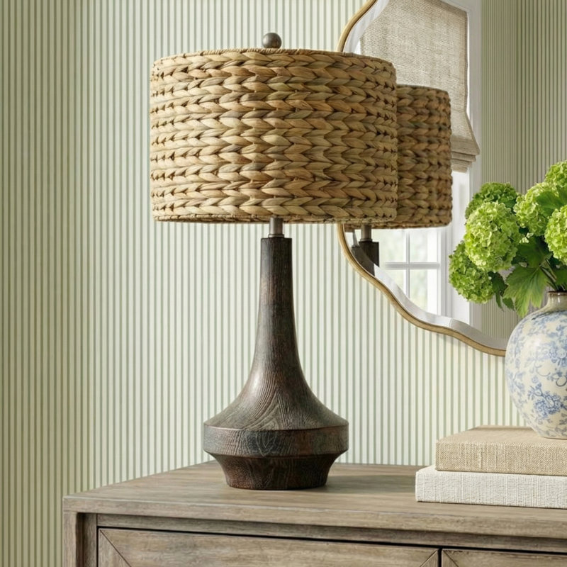 Claudette Resin Table Lamp, Antiqued Gray