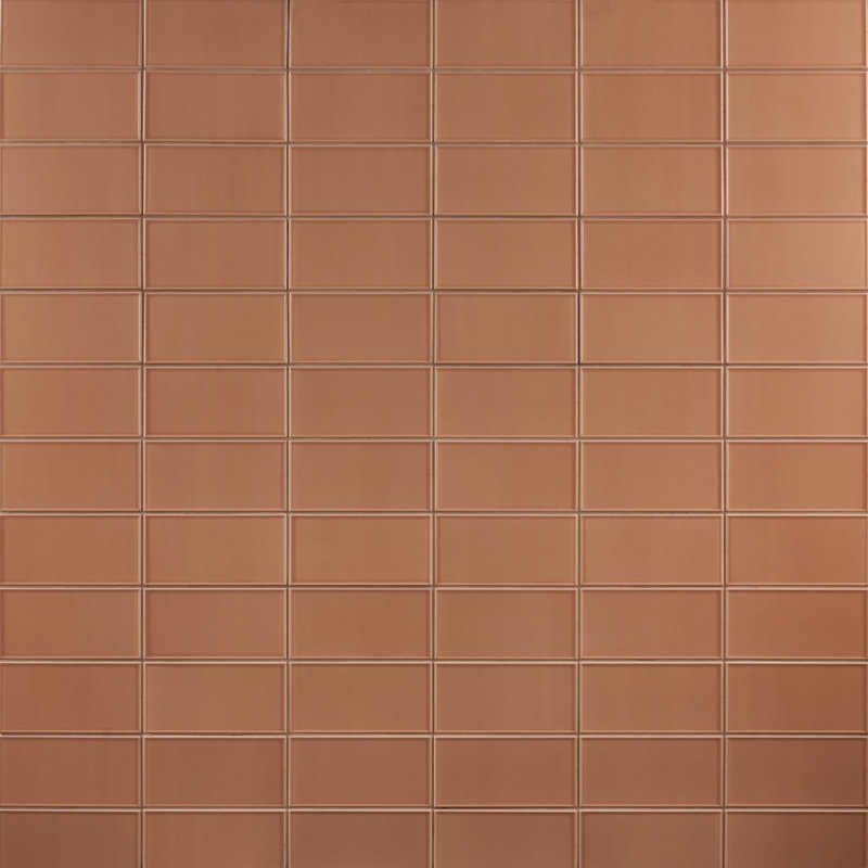 Stacy Garcia Maddox 4x8 Matte Ceramic Subway Tile, Frame Terracotta Orange