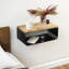 Nariya Floating Bedside Table, Solid Wood Top, Wall Mounted Nightstand with Shelf-76716623-76716616
