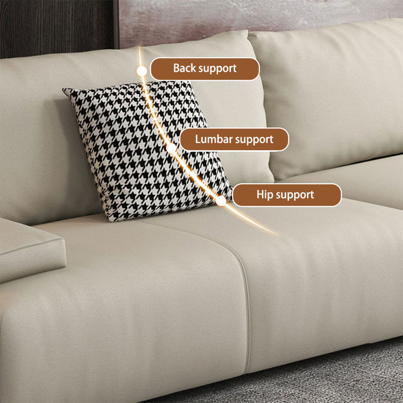 Coussin modulaire 100% polyester crème, H 33,46 po x l 110,24 po x P 39,37 po, Blanc crémeux