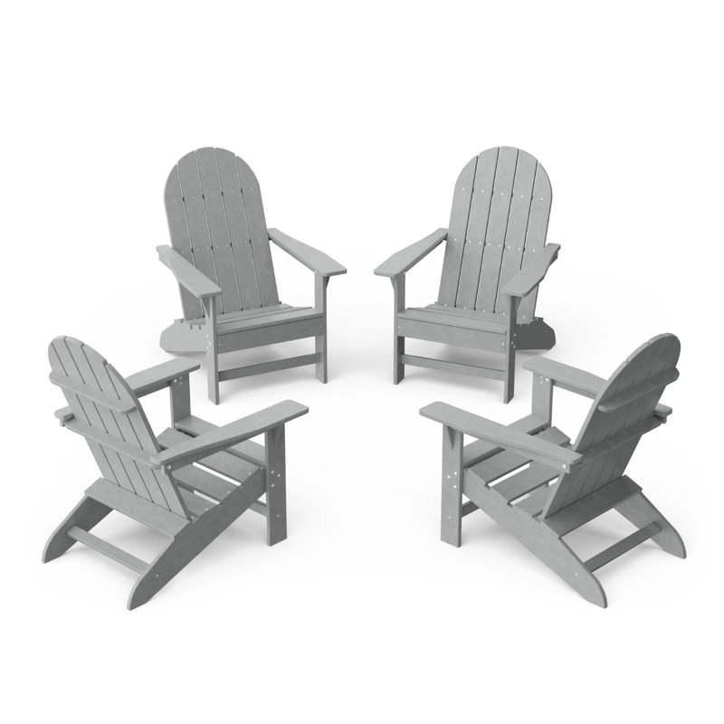 Freedom 4-Piece Traditional Adirondack Conversation Set, Light Gray