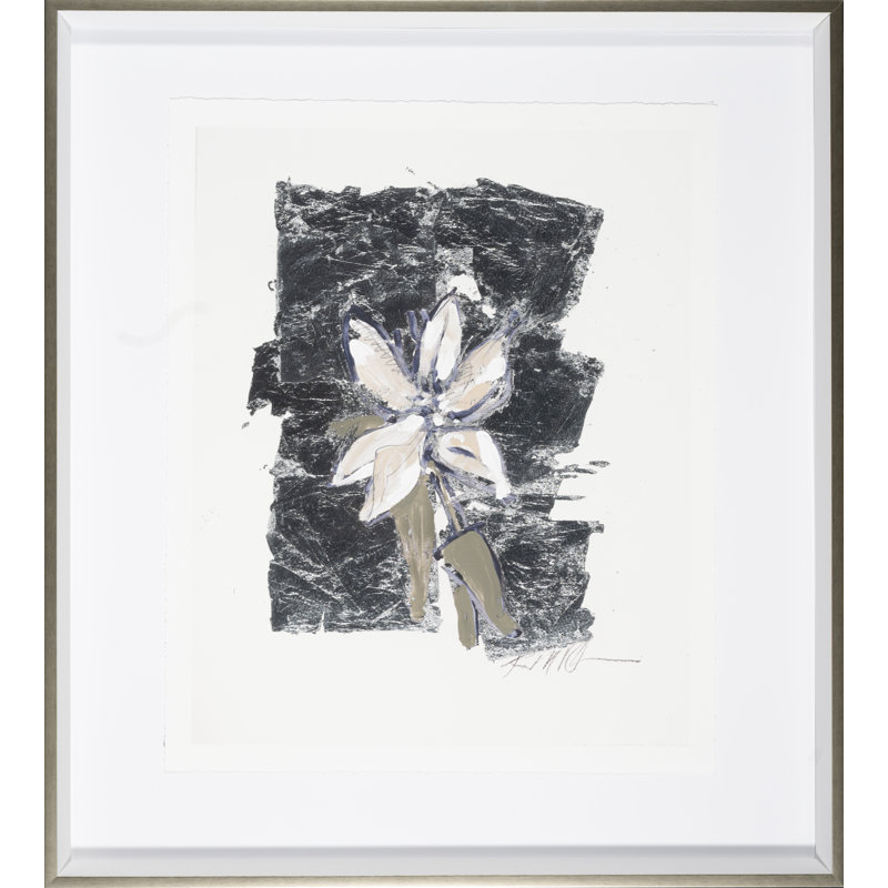 «Silver Flower - Lily» par Robert Robinson - peinture encadrée