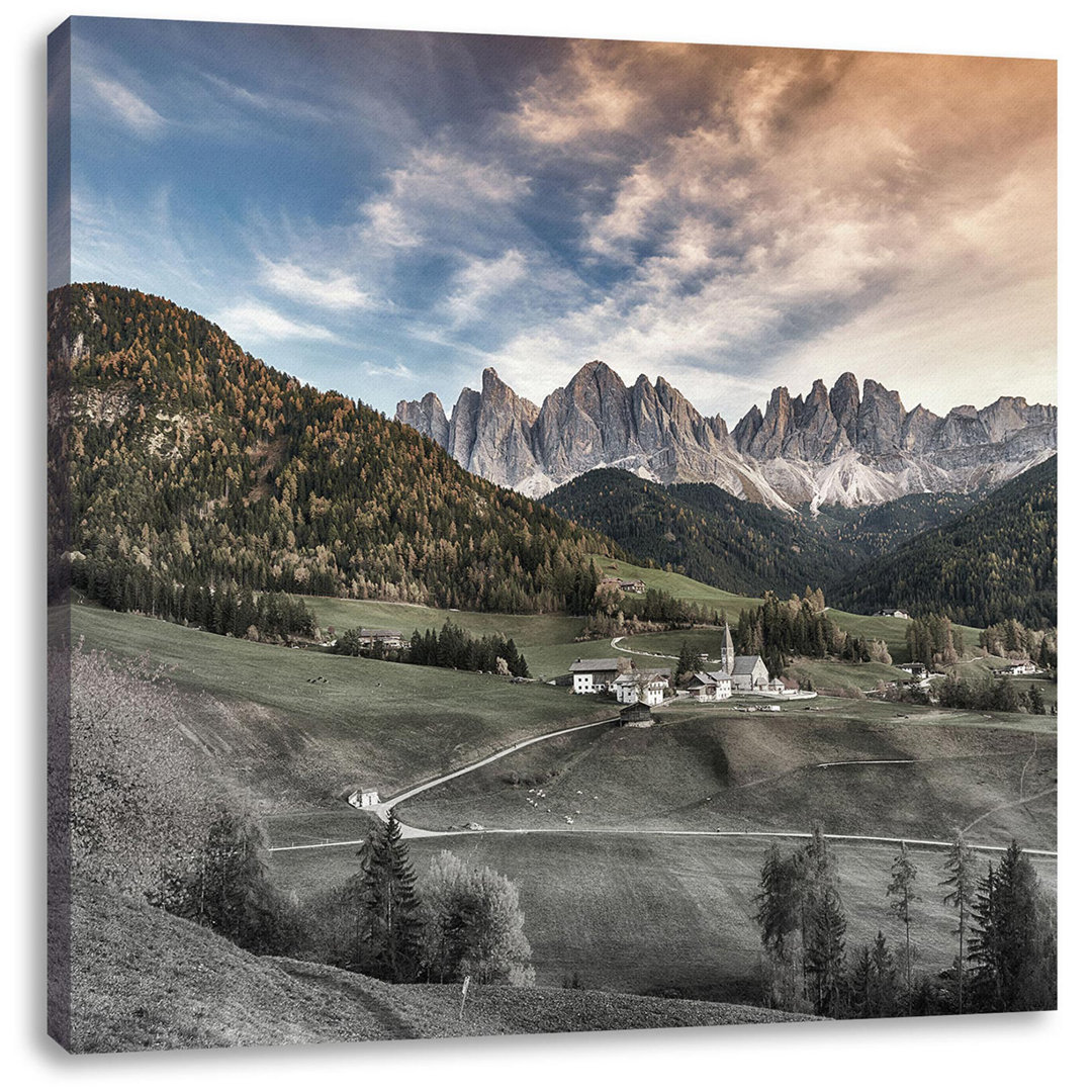 Leinwandbild Herbstlandschaft in den Dolomiten