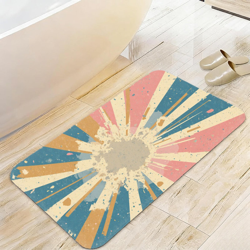 Tapis de bain Pastel Sunburst, 20 x 32 po, pour salle de bain, chambre de bébé