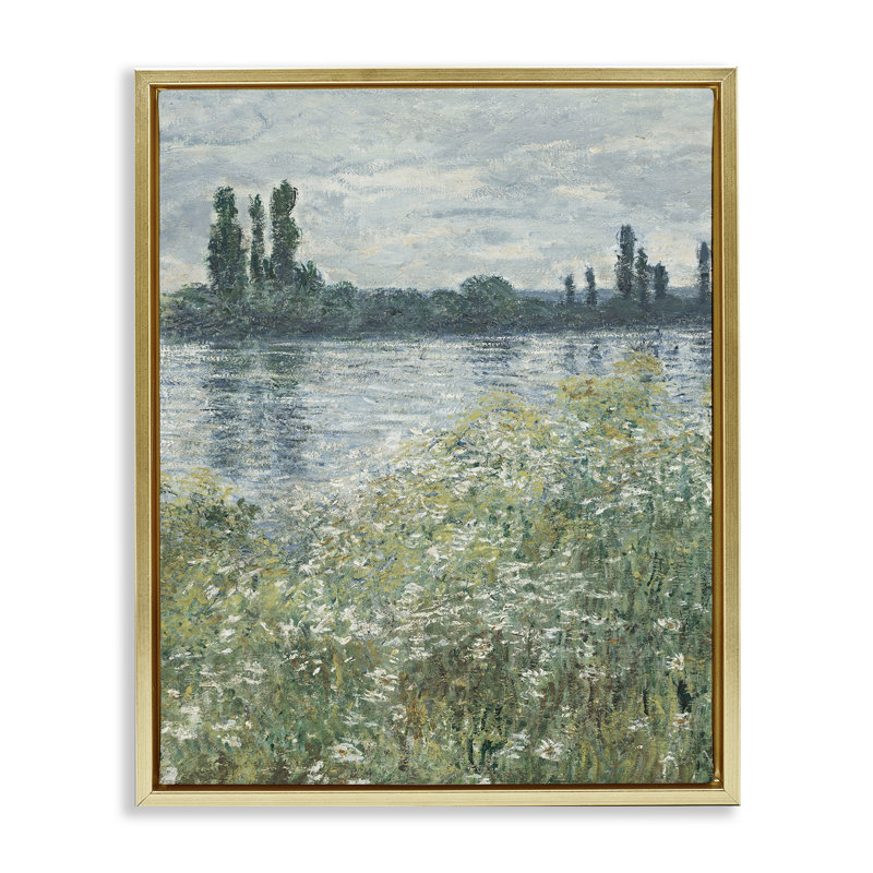 «Speckled Classic Landscape», art mural encadré flottant par lettré et doublé, Cadre flottant métallique doré