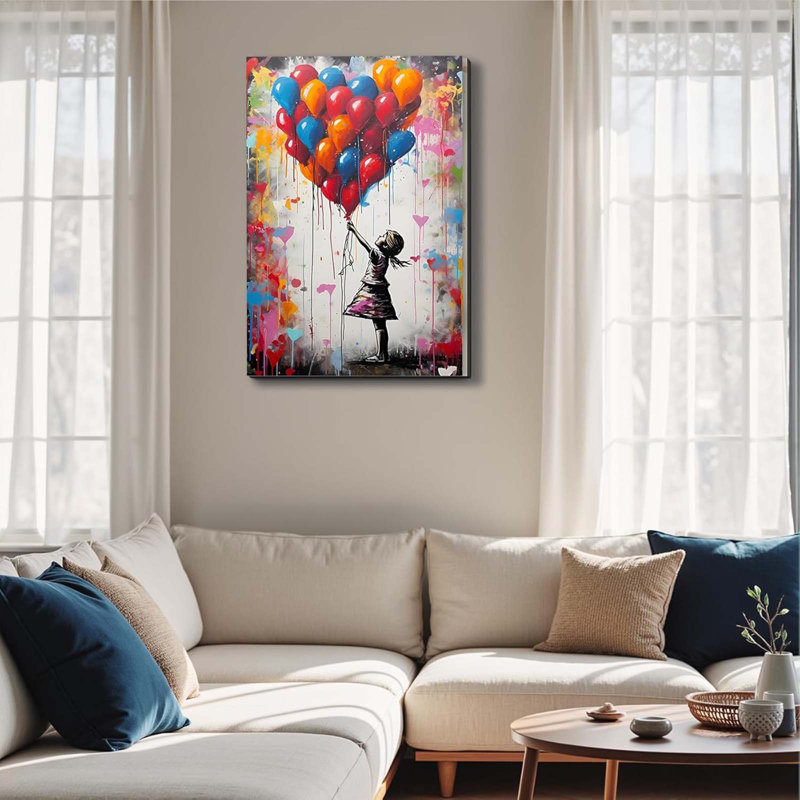 Romantic Tree Of Life Wall Art With Red Love Heart - Abstract Canvas Print For Home Decoration, Artwork Gift For Bathroom, Living Room, Bedroom, And Office