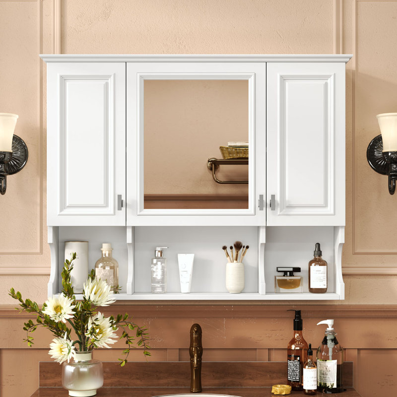 Armoire à pharmacie murale avec miroir 35 po x 28 po, Blanc