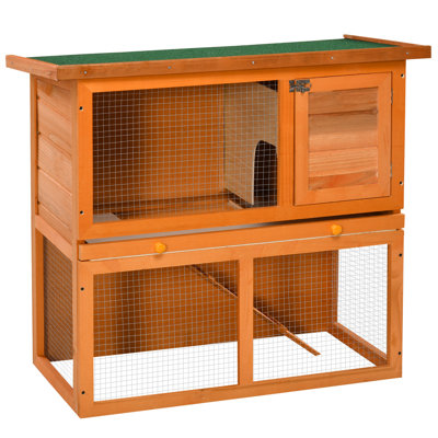 PawHut Wooden Rabbit Hutch