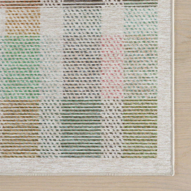 Chanan Farmhouse Plaid Machine Washable Rug, Rectangle 7'6" x 9'6"