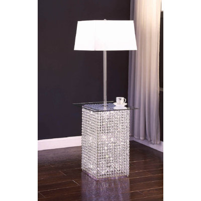 Zanica 59'' Chrome Tray Table Floor Lamp