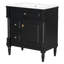 Meuble-lavabo 30 po avec lavabo, noir-2090415053