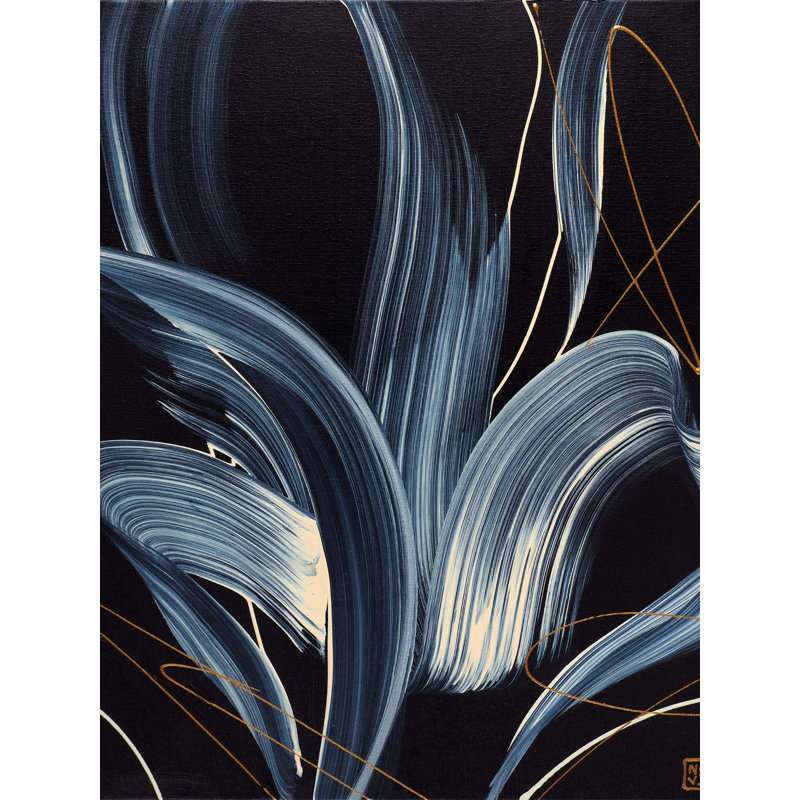 III par Novi Lim, H 33 po x l 25 po, Toile avec cadre noir