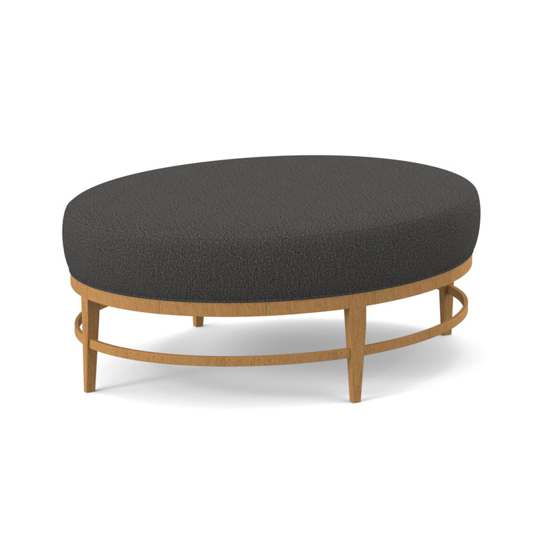 Elliptic Oval Ottoman, Amber, Venice Navy 100% Polyester