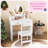 Kids Vanity Set Princess Pretend Play Vanity Table With Chair & Mirror & 4 Drawers-122269737