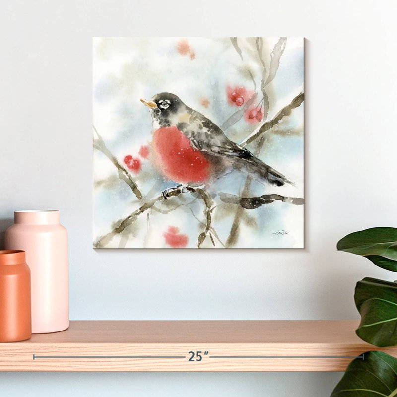 Brampt Perched Winter Robin, 16" H x 16" W