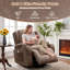 Fauteuil releveur électrique avec massage et chauffage, en coton brun, style moderne.-1556161030
