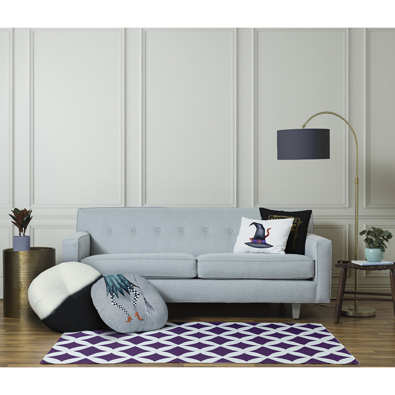 296_Coussin de sol touffeté Halloween Design Esmerelda, 26 po x 26 po, gris