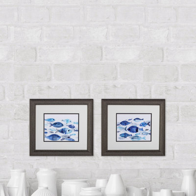 Fish Parade - Cadre photo 2 pièces, impression sur papier