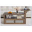 Table basse moderne avec 1 tablette de rangement, 2 plateaux de table et 1 tiroir en rotin pour le salon-1369952554