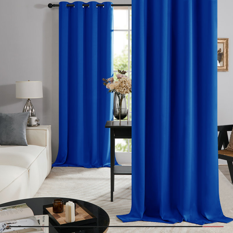 Deconovo 100% Blackout Grommet Curtain Panels with Liner, Thermal Insulated Room Darkening Curtains (Set of 2), 52" W x 45" L