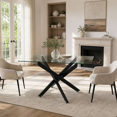 with Glass Base Dining Table