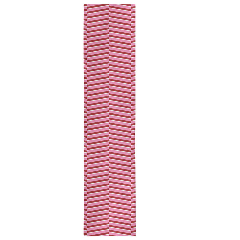 Festive Hol Festive Fractured Table Runner, 72" L x 16" W, Pink/Red, Polyester