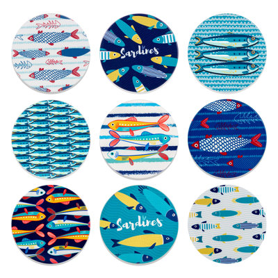 Ceramic Round 72 Piece Coaster Set