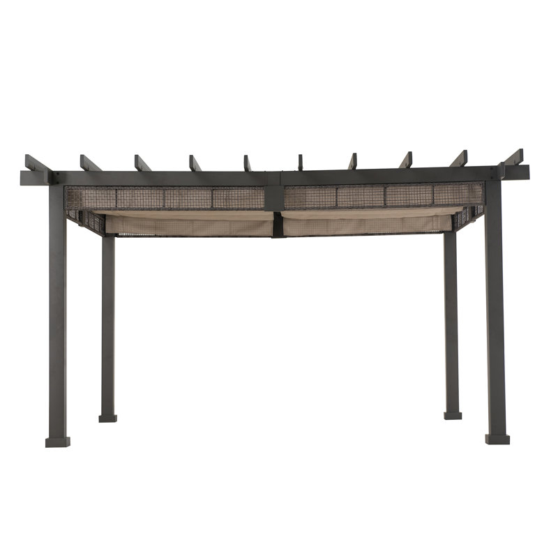 Serre L 11,5 pi. D Pergola en acier avec auvent